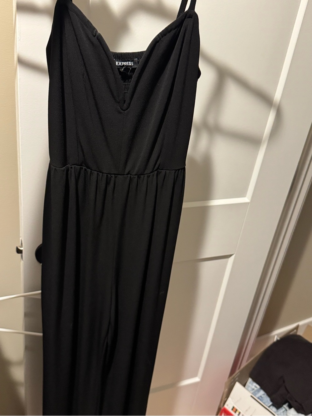Express Black Spaghetti Strap V-Neck Jumpsuit